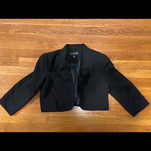 Cropped blazer jacket shoulder pad M Black